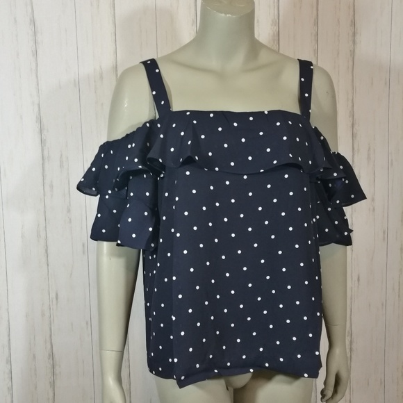 J CREW Polka Dot Ruffle Tank Top Plus Size 16 - Picture 6 of 7